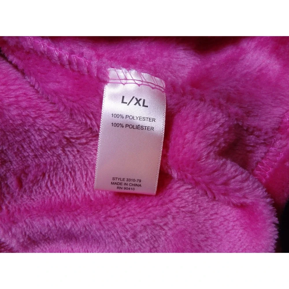 NEW Juicy Couture Luxe Soft Plush Robe Size L/XL Pink Pockets 36